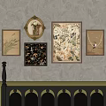 Artistic Wall Decor Collection With Various Framed Paintings And Patterns