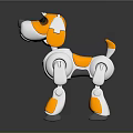 Smart Robot Dog with Orange and White Modern Design Interactive Robotic Pet Features 3d model