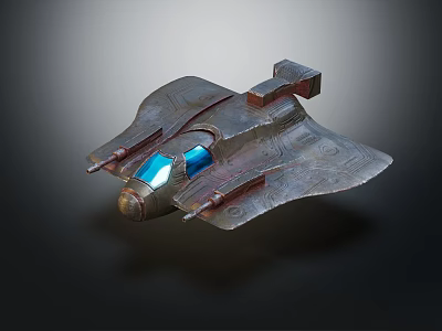 Futuristic Fighter Jet With Metallic Design Blue Accents And Aerodynamic Shape 3d model