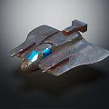 Futuristic Fighter Jet With Metallic Design Blue Accents And Aerodynamic Shape