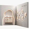 Modern Spa Beauty Retail Space With Illuminated Display Shelves And Products