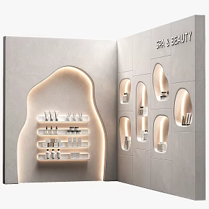 Modern skin care products display stand wall display cabinet 3d model