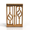 Elegant Wooden Furniture Railing With Intricate Carved Patterns And Golden Finish