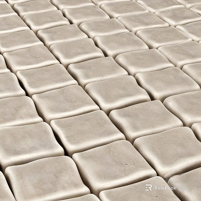 Beige Square Tiles With Smooth Surface For Modern Interior Flooring Design 3d model