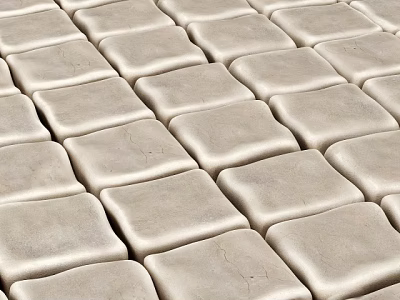 Beige Square Tiles With Smooth Surface For Modern Interior Flooring Design 3d model
