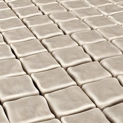 Beige Square Tiles With Smooth Surface For Modern Interior Flooring Design 3d model