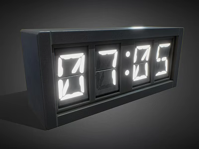 Modern Flip Digital Clock With Black Case And Numeric Display For Timekeeping 3d model