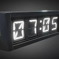 Modern Flip Digital Clock With Black Case And Numeric Display For Timekeeping 3d model