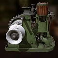 Industrial Mechanical Transmission Equipment With Green Base Gears And White Wheels