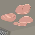 Modern Ceiling Lights With Unique Curved Pink Shapes And Soft Warm Glow