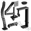 Adjustable Computer Monitor Stand With Ergonomic Desk Mount And Cable Management Accessories