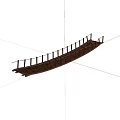 Long Wooden Suspension Bridge With Rope Railings And Outdoor Deck Design