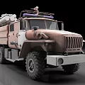 Heavy Duty Off Road Utility Vehicle With 6x6 Wheels And Roof Mounted Equipment