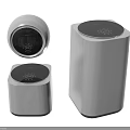 Modern White And Black Washing Machines In Various Sizes With Round Control Panels