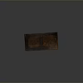 Vintage Dark Brown Wooden Chest Displaying Hand Painted Tree Designs And Distressed Finish
