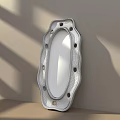 Modern Silver Frame Mirror With Hole Decorated Design And Unique Shape For Interior Wall Decor 3d model