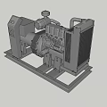 Industrial Generator Set Featuring Engine Radiator Control Panel And Metal Frame 3d model