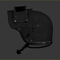 Durable Black Tactical Helmet With Reinforced Shell Ear Flaps And Adjustable Straps 3d model