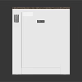 Functional Modern White Electrical Cabinet With Brown Countertop And Bottom Ventilation
