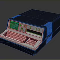 Vintage Electronic Computer Terminal With Dark Case Display Screen Control Buttons And Keyboard 3d model