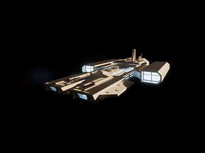 Modern Warship Space Warship 3d model
