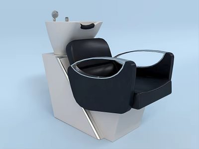 Modern Black Leather Massage Chair With White Base And Ergonomic Design 3d model
