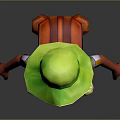 Animated Man Wearing Green Hat Green Vest White Top Light Green Pants And Yellow Boots