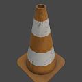 Conical Weapon Design With Brown And White Stripes And Base Structure 3d model