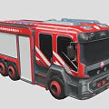 Electric Toy Fire Truck With Red Body White Stripes And Realistic Details