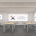 Modern Digital Store Interior With Smartphones Headphones Display Shelves And Bright Lighting