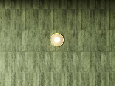 Green Wooden Floor Surface With Round Light In The Center 3d model