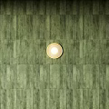 Green Wooden Floor Surface With Round Light In The Center