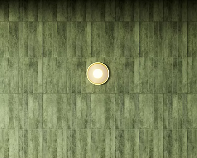 Green Wooden Floor Surface With Round Light In The Center 3d model