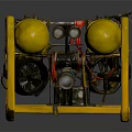 Professional Yellow Kobalt Gas Equipment With Cylindrical Tanks Metal Frame Valves And Pipes