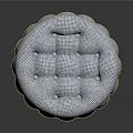 Round Gray Tufted Fabric Ottoman with Soft Cushioned Surface for Home Decor