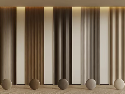 Modern Wall Panels With Various Tones And Floor Decor 3d model