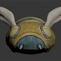 Bee Fish Hybrid Creature Sculpture Featuring Yellow Body Blue Stripes White Wings And Fish Tail
