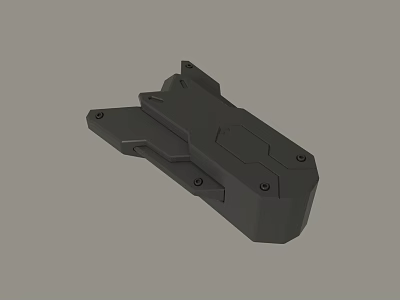 Black Industrial Mechanical Component 3D Model With Geometric Structure And Screw Holes 3d model