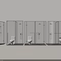 Modern Glass Bathroom Partition Design With Shower Compartments And Toilet Facilities