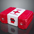Red First Aid Kit Storage Case With Secure Latch And Emergency Supplies 3d model