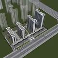 Modern High Rise Apartment Building With Greenery And Water Feature Under Blue Sky