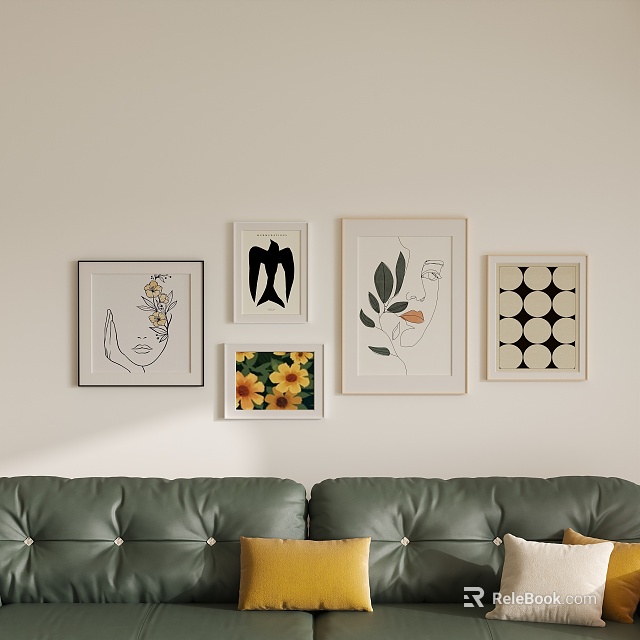 Abstract Paintings For Living Room Wall Decor 3d model 