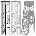 Modern Spiral Staircase With Metal Railing And Sleek Contemporary Design Structure