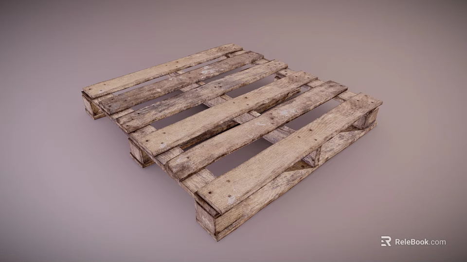 Durable Industrial Wooden Pallet For Heavy Duty Material Handling Storage And Logistics 3d model 