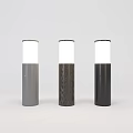 Outdoor Column Lights With Three Color Options Gray Wood Grain And Black White Luminous Tops