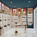 Modern Boutique Store Interior With White Display Shelves And Product Displays