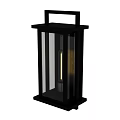 Modern Industrial Wall Sconce With Black Metal Frame Clear Glass Panel And Exposed Bulb Design