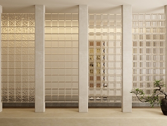 Modern Glass Brick Glass Brick Partition Pattern Glass Wall Changhong Glass Screen 3d model