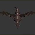 Fantasy Reptile Dragon 3D Render With Purple White Scales And Detailed Wings