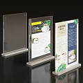 Acrylic Coffee Menu Display Stands With Coffee Cup Images And Menu Lists
